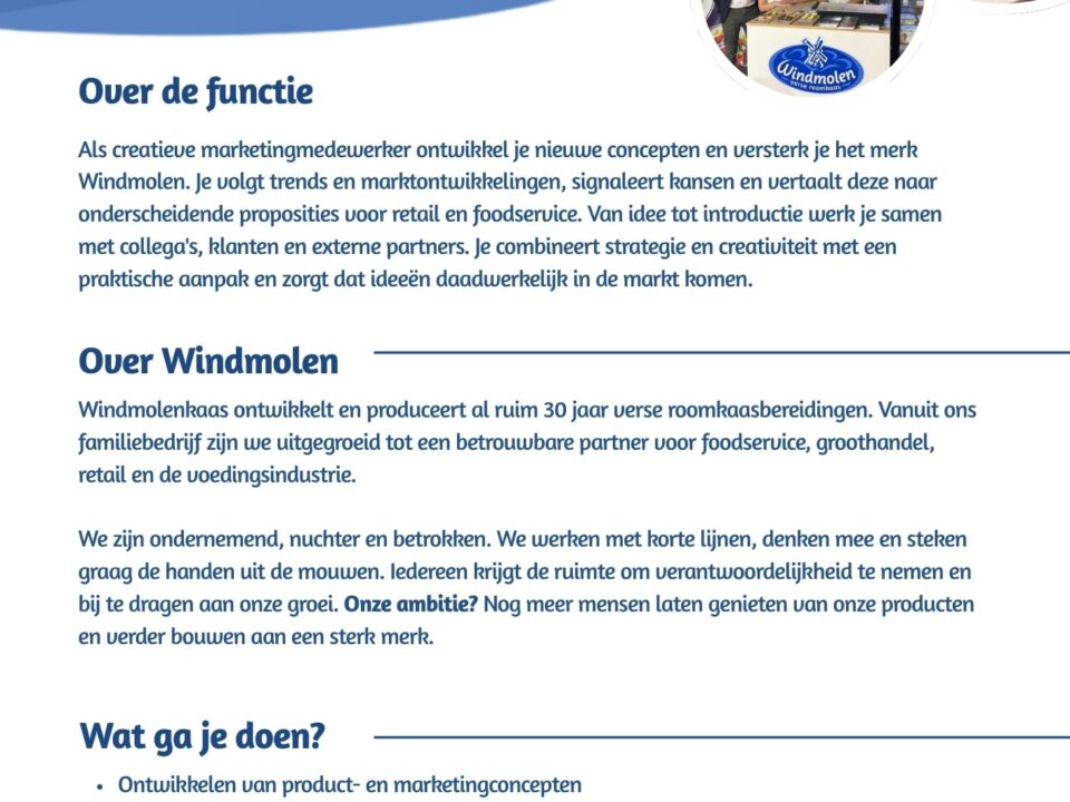 Vacature Creatieve marketing medewerker