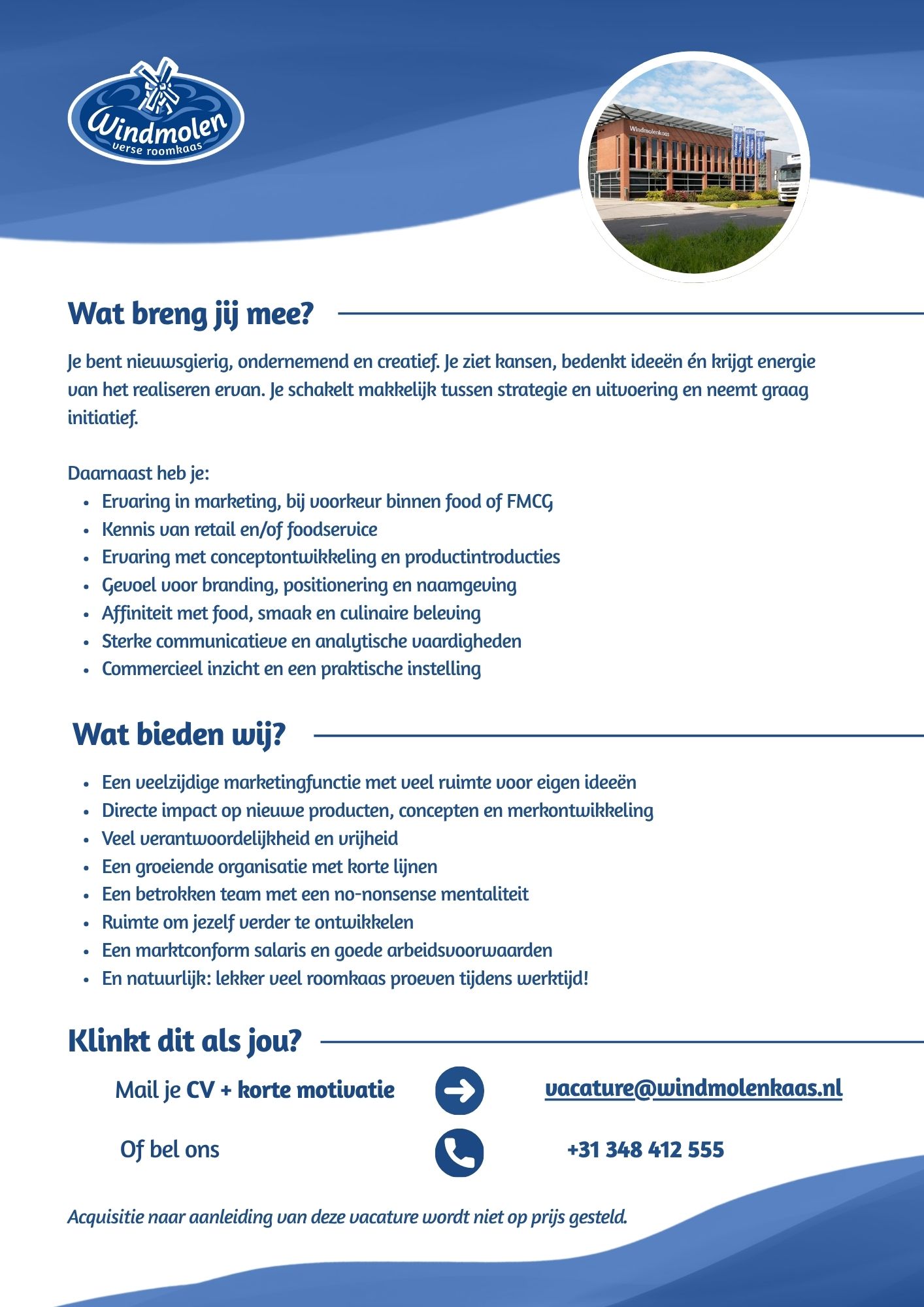 Vacature marketing medewerker Windmolen